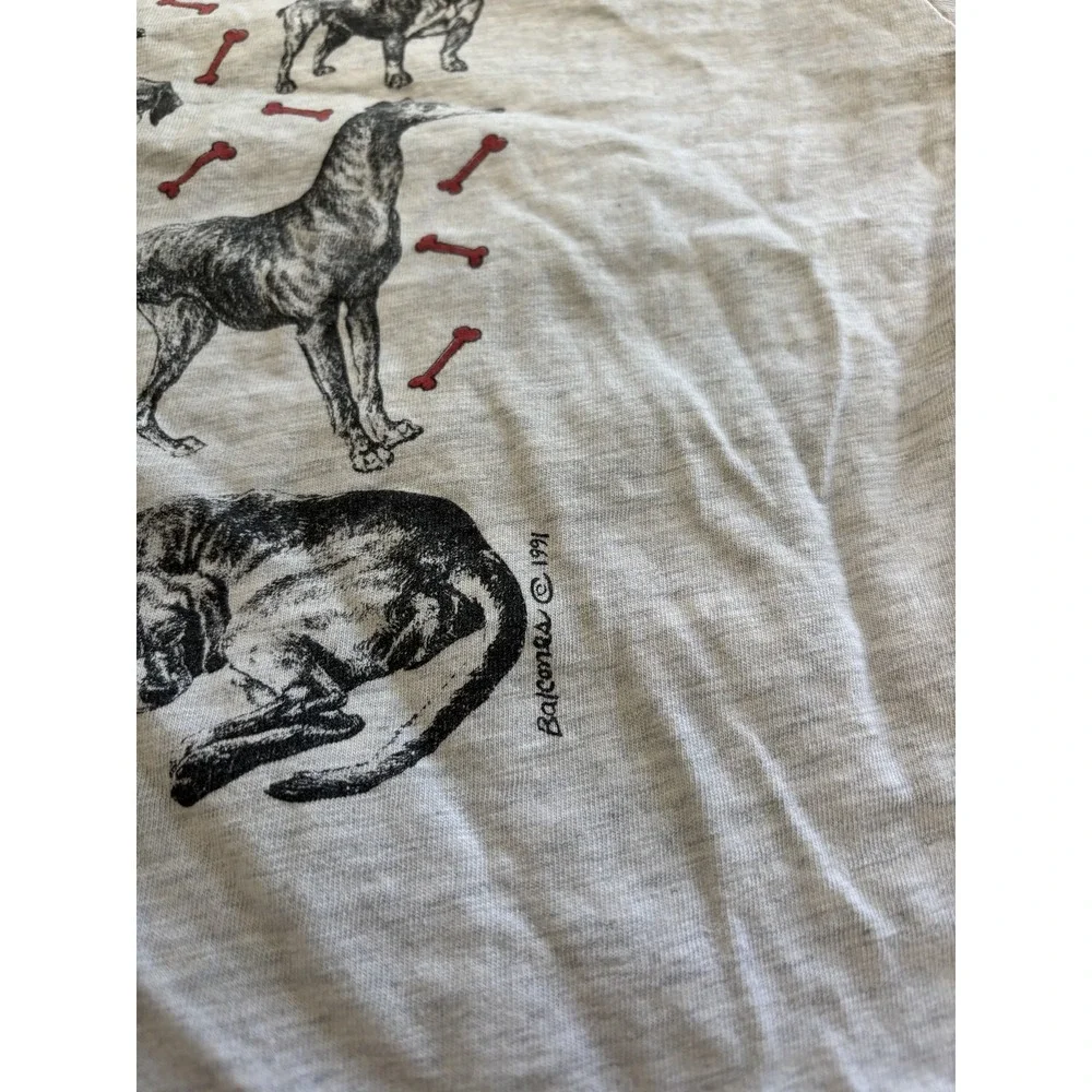 Vintage 1991 Alcre Dog Breeds T-Shirt Large Canine Puppy Bone Graphic Tee XL